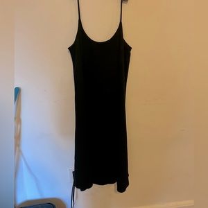 Black silk shift dress